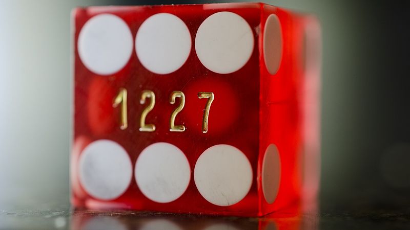 Casino dice close up