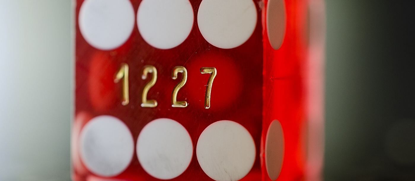 Casino dice close up