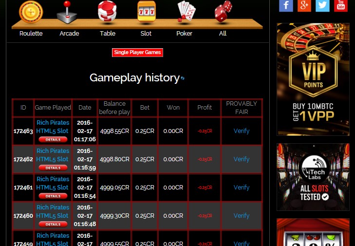 gameplay history