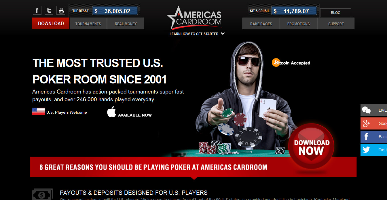Americas Cardroom Homepage